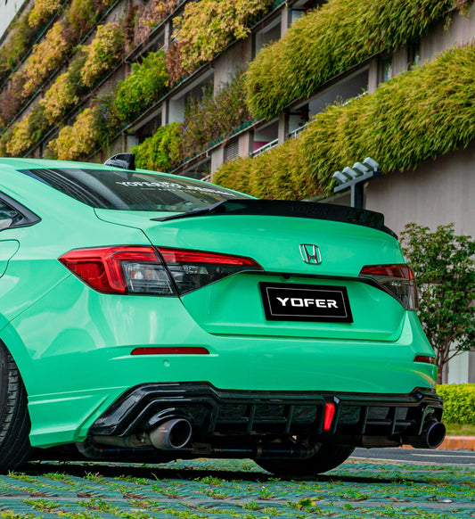 Honda Civic 11th Gen FE1 FE2 FE4 2022-ON with Aftermarket Parts - Rear Diffuser & Canards PP from Yofer USA