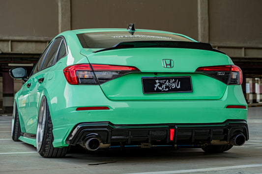 Honda Civic 11th Gen FE1 FE2 FE4 2022-ON with Aftermarket Parts - Rear Diffuser & Canards PP from Yofer USA