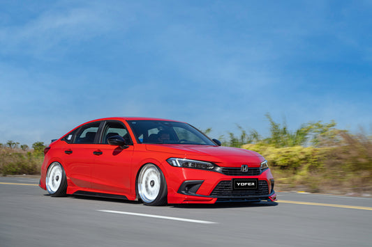 Honda Civic 11th Gen FE1 FE2 FE4 2022-ON & Civic 11th Gen FL1 FL2 FL4 2022-ON with Aftermarket Parts - V2 Style Front Lip Spliter PP from Yofer USA