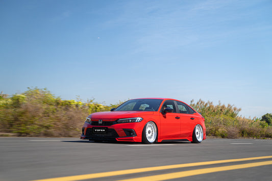 Honda Civic 11th Gen FE1 FE2 FE4 2022-ON & Civic 11th Gen FL1 FL2 FL4 2022-ON with Aftermarket Parts - V2 Style Front Lip Spliter PP from Yofer USA