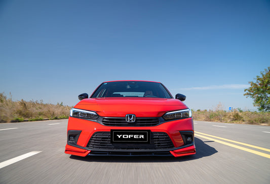 Honda Civic 11th Gen FE1 FE2 FE4 2022-ON & Civic 11th Gen FL1 FL2 FL4 2022-ON with Aftermarket Parts - V2 Style Front Lip Spliter PP from Yofer USA