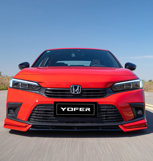 Honda Civic 11th Gen FE1 FE2 FE4 2022-ON & Civic 11th Gen FL1 FL2 FL4 2022-ON with Aftermarket Parts - V2 Style Front Lip Spliter PP from Yofer USA