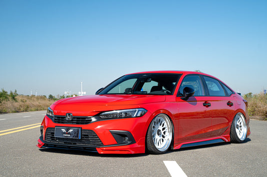 Honda Civic 11th Gen FE1 FE2 FE4 2022-ON & Civic 11th Gen FL1 FL2 FL4 2022-ON with Aftermarket Parts - V2 Style Front Lip Spliter PP from Yofer USA