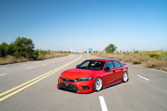Honda Civic 11th Gen FE1 FE2 FE4 2022-ON & Civic 11th Gen FL1 FL2 FL4 2022-ON with Aftermarket Parts - V2 Style Front Lip Spliter PP from Yofer USA