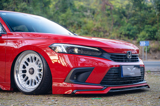 Honda Civic 11th Gen FE1 FE2 FE4 2022-ON & Civic 11th Gen FL1 FL2 FL4 2022-ON with Aftermarket Parts - V2 Style Front Lip Spliter PP from Yofer USA