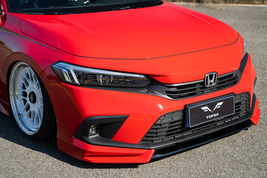 Honda Civic 11th Gen FE1 FE2 FE4 2022-ON & Civic 11th Gen FL1 FL2 FL4 2022-ON with Aftermarket Parts - V2 Style Front Lip Spliter PP from Yofer USA