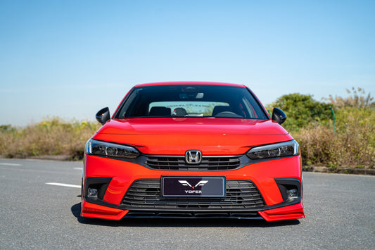 Honda Civic 11th Gen FE1 FE2 FE4 2022-ON & Civic 11th Gen FL1 FL2 FL4 2022-ON with Aftermarket Parts - V2 Style Front Lip Spliter PP from Yofer USA