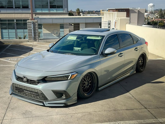 Honda Civic 11th Gen FE1 FE2 FE4 2022-ON & Civic 11th Gen FL1 FL2 FL4 2022-ON with Aftermarket Parts - V1 Style Front Lip Spliter PP from Yofer USA