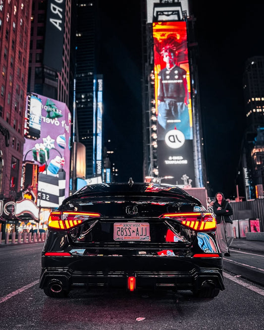 Honda Civic 11th Gen FE1 FE2 FE4 2022 2023 2024 with Aftermarket Parts - Rear Diffuser & Canards PP from Yofer USA