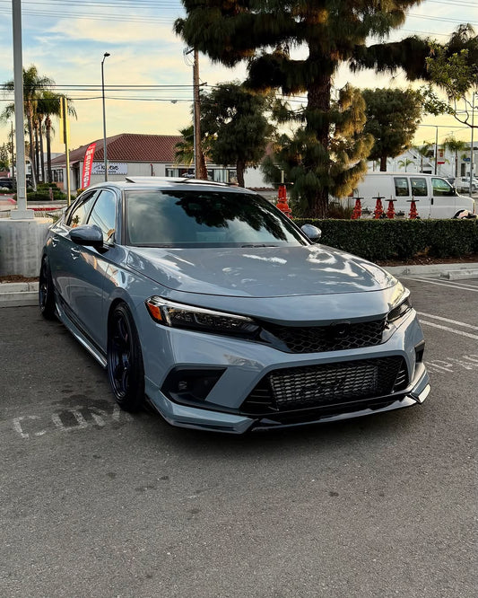 Honda Civic 11th Gen FE1 FE2 FE4 2022-ON & Civic 11th Gen FL1 FL2 FL4 2022-ON with Aftermarket Parts - V2 Style Front Lip Spliter PP from Yofer USA