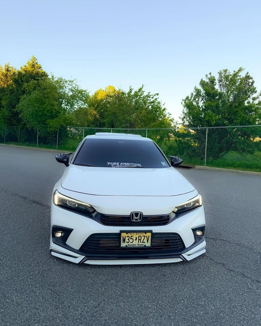 Honda Civic 11th Gen FE1 FE2 FE4 2022-ON & Civic 11th Gen FL1 FL2 FL4 2022-ON with Aftermarket Parts - V1 Style Front Lip Spliter PP from Yofer USA