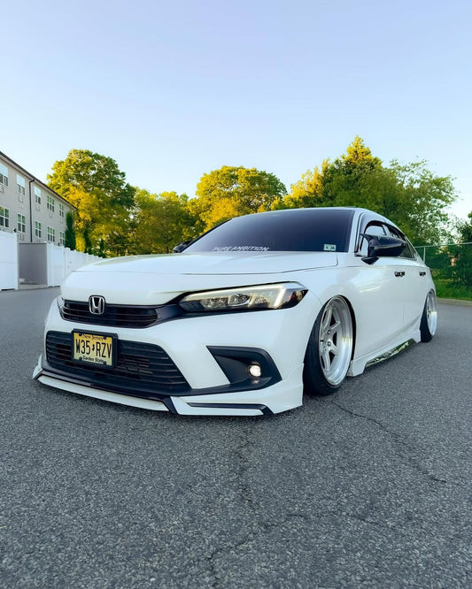 Honda Civic 11th Gen FE1 FE2 FE4 2022-ON & Civic 11th Gen FL1 FL2 FL4 2022-ON with Aftermarket Parts - V1 Style Front Lip Spliter PP from Yofer USA