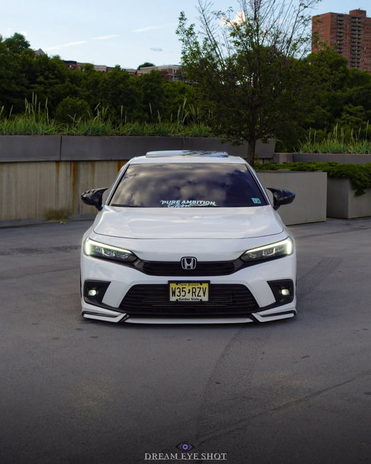 Honda Civic 11th Gen FE1 FE2 FE4 2022-ON & Civic 11th Gen FL1 FL2 FL4 2022-ON with Aftermarket Parts - V1 Style Front Lip Spliter PP from Yofer USA