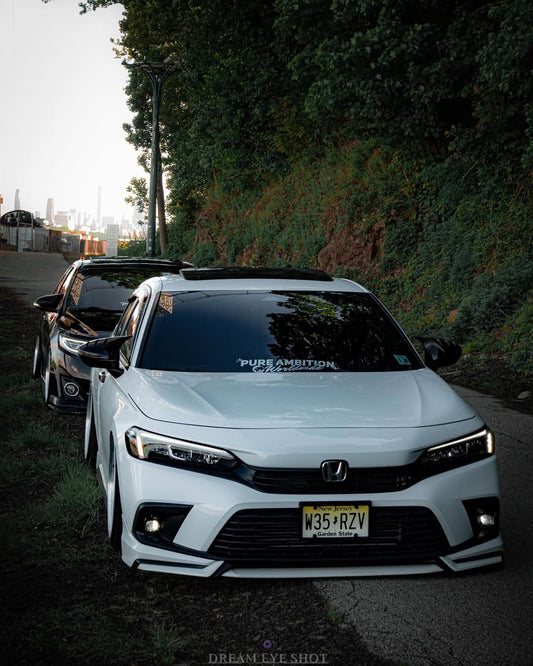 Honda Civic 11th Gen FE1 FE2 FE4 2022-ON & Civic 11th Gen FL1 FL2 FL4 2022-ON with Aftermarket Parts - V1 Style Front Lip Spliter PP from Yofer USA