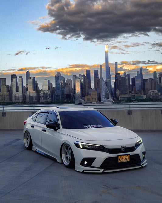 Honda Civic 11th Gen FE1 FE2 FE4 2022-ON & Civic 11th Gen FL1 FL2 FL4 2022-ON with Aftermarket Parts - V1 Style Front Lip Spliter PP from Yofer USA