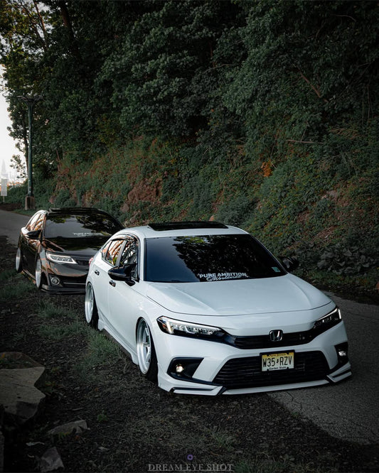 Honda Civic 11th Gen FE1 FE2 FE4 2022-ON & Civic 11th Gen FL1 FL2 FL4 2022-ON with Aftermarket Parts - V1 Style Front Lip Spliter PP from Yofer USA