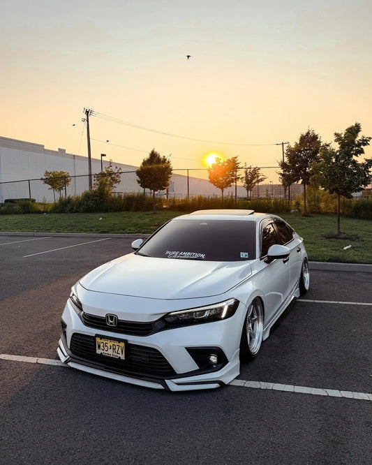 Honda Civic 11th Gen FE1 FE2 FE4 2022-ON & Civic 11th Gen FL1 FL2 FL4 2022-ON with Aftermarket Parts - V1 Style Front Lip Spliter PP from Yofer USA