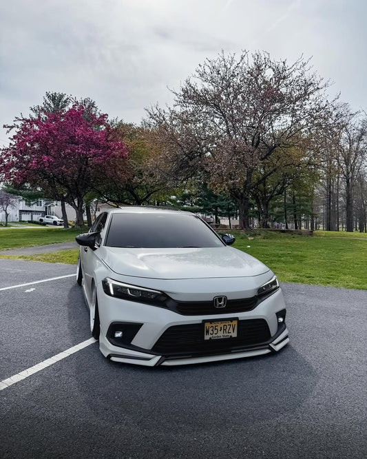 Honda Civic 11th Gen FE1 FE2 FE4 2022-ON & Civic 11th Gen FL1 FL2 FL4 2022-ON with Aftermarket Parts - V1 Style Front Lip Spliter PP from Yofer USA