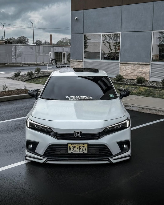 Honda Civic 11th Gen FE1 FE2 FE4 2022-ON & Civic 11th Gen FL1 FL2 FL4 2022-ON with Aftermarket Parts - V1 Style Front Lip Spliter PP from Yofer USA