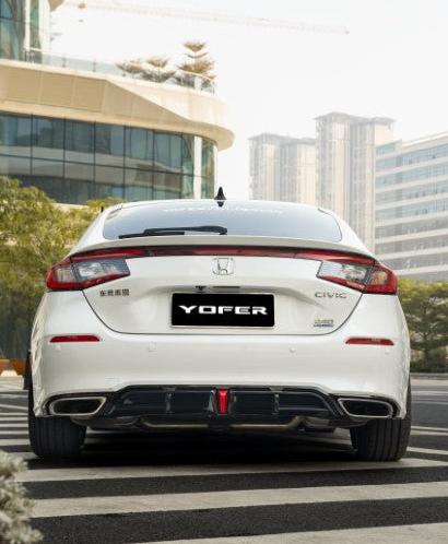 thumbnail image 2 of Glossy Black LED Rear Bumper Diffuser For 2022-2025 Honda Civic Hatchback FL1 FL2 2 of 5