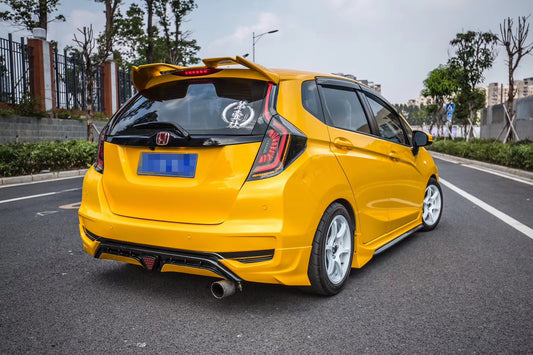 Honda Fit 3rd Gen GK3 GK4 GK5 GK6 GK7 GH7 GP5 GP6 2018 2019 2020 with Aftermarket Parts - Rear Diffuser & Canards PP from Yofer USA
