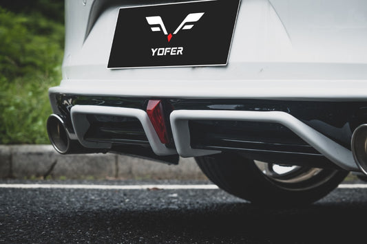 Mazda3 4th Gen BP 2019 2020 2021 2022 2023 2024 with Aftermarket Parts - Rear Diffuser & Canards PP from Yofer USA