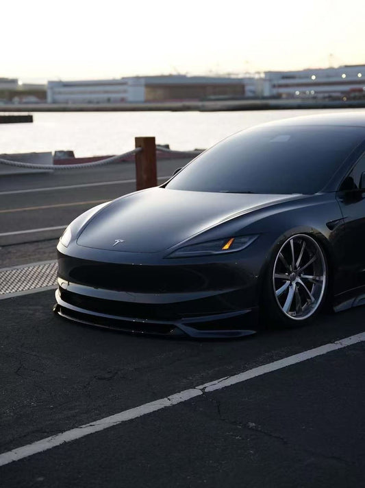 Tesla Model 3 Highland 2024 with Aftermarket Parts - Front Lip Splitter ABS & PP from Yofer USA