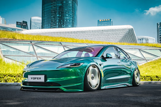 Tesla Model 3 Highland 2024-ON with Aftermarket Parts - Front Lip Splitter ABS+PP from Yofer USA