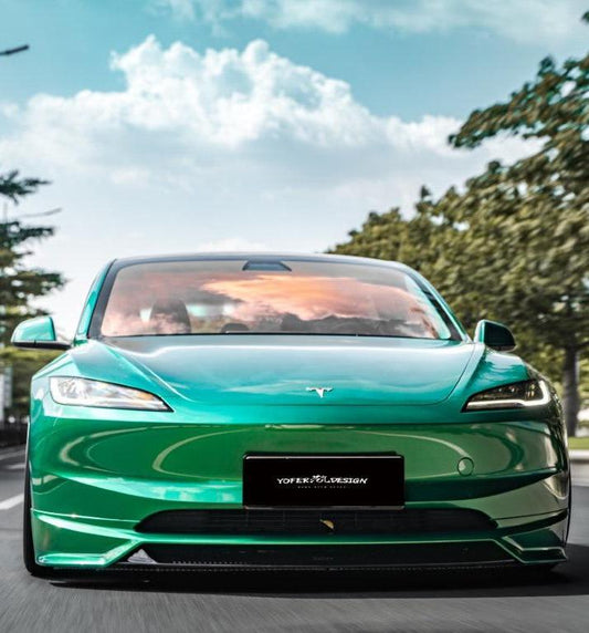 Tesla Model 3 Highland 2024-ON with Aftermarket Parts - Front Lip Splitter ABS+PP from Yofer USA