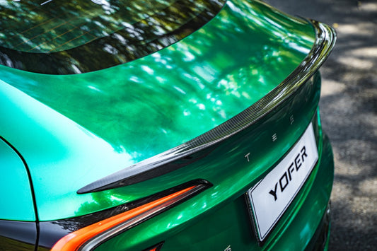 Tesla Model 3 Highland / Performance 2024-ON with Aftermarket Parts - Rear Spoiler Pre-preg Carbon Fiber / ABS from Yofer USA