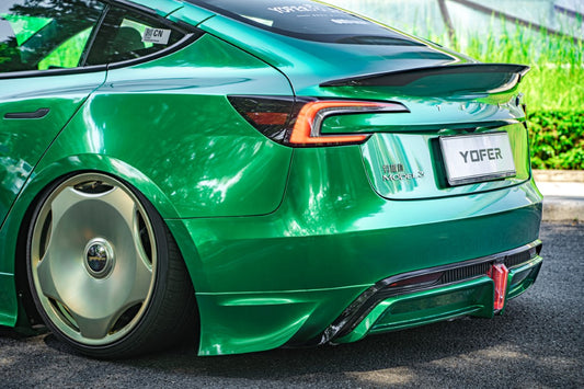 Tesla Model 3 Highland / Performance 2024-ON with Aftermarket Parts - Rear Spoiler Pre-preg Carbon Fiber / ABS from Yofer USA