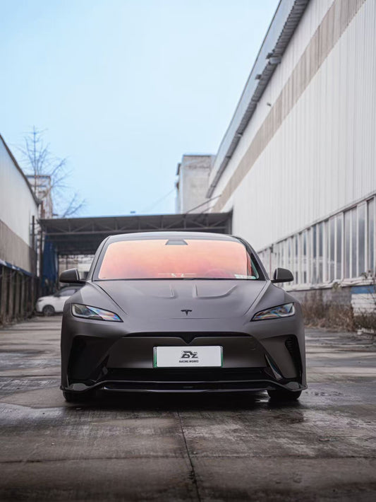 Tesla Model 3 Highland Performance 2024-ON with Aftermarket Parts - Loong Flames Max Front Bumper PP & ABS from Yofer USA