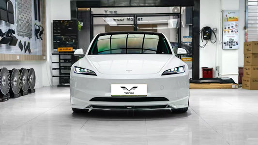 Tesla Model 3 Highland 2024 with Aftermarket Parts - Front Lip Splitter ABS & PP from Yofer USA