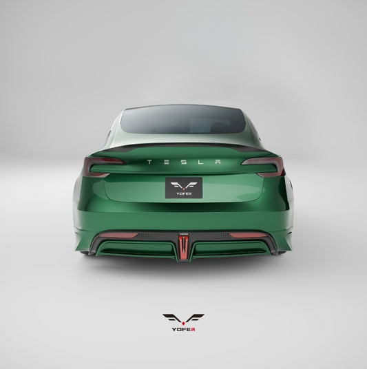 Tesla Model 3 Highland / Performance 2024 with Aftermarket Parts - V2 Rear Diffuser & Canards PP from Yofer USA