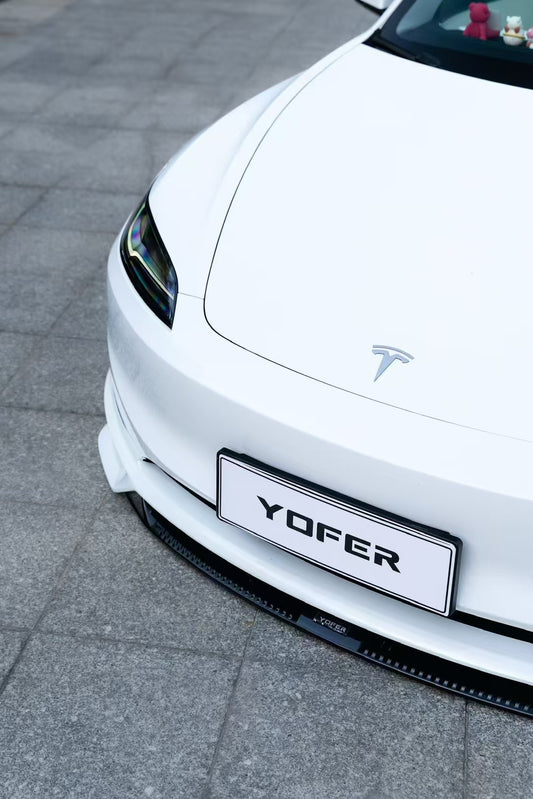 Tesla Model 3 Highland 2024 with Aftermarket Parts - Front Lip Splitter ABS & PP from Yofer USA