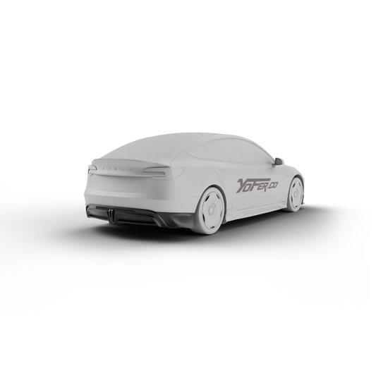 Tesla Model 3 Highland / Performance 2024 with Aftermarket Parts - V2 Rear Diffuser & Canards PP from Yofer USA