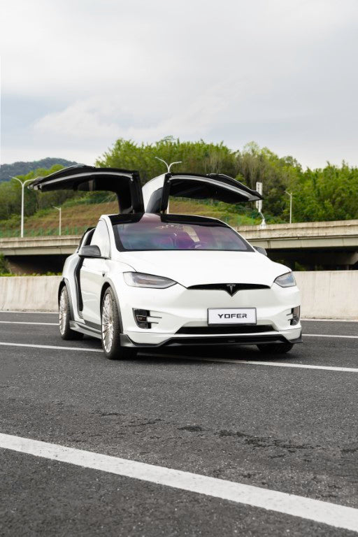 Tesla Model X Performance / Standard Range / P100D / P90D / Long Range Plus / 100D / 90D / 75D / 70D 2016 2017 2018 2019 2020 2021 with Aftermarket Parts - Front Lip PP from Yofer USA
