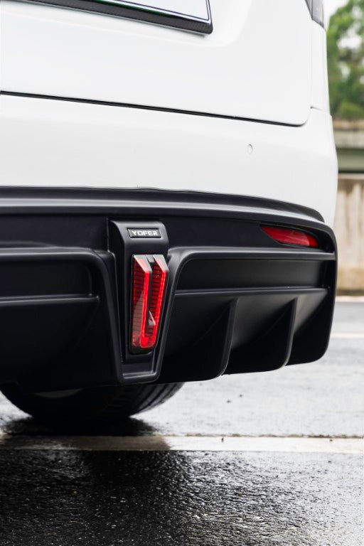 Tesla Model X Performance / Plaid / Standard Range / P100D / P90D / Long Range Plus / Base / 100D / 90D / 75D / 70D 2016-2021 with Aftermarket Parts - Rear Diffuser PP from Yofer USA