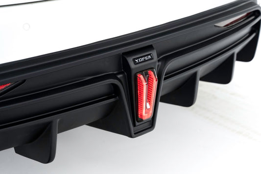 Tesla Model X Performance / Plaid / Standard Range / P100D / P90D / Long Range Plus / Base / 100D / 90D / 75D / 70D 2016-2021 with Aftermarket Parts - Rear Diffuser PP from Yofer USA