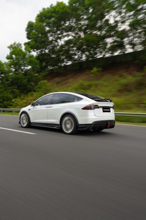 Tesla Model X Performance / Plaid / Standard Range / P100D / P90D / Long Range Plus / Base / 100D / 90D / 75D / 70D 2016-2021 with Aftermarket Parts - Rear Diffuser PP from Yofer USA