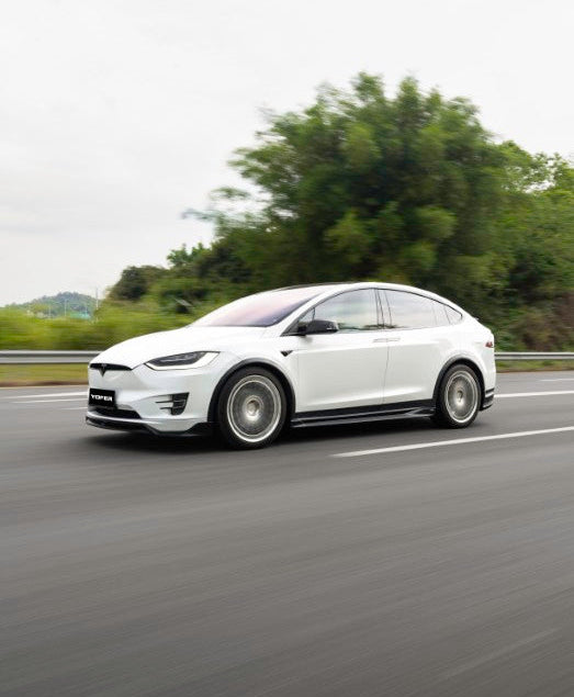 Tesla Model X Performance / Standard Range / P100D / P90D / Long Range Plus / 100D / 90D / 75D / 70D 2016 2017 2018 2019 2020 2021 with Aftermarket Parts - Side Skirts PP from Yofer USA