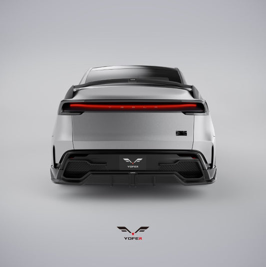 Tesla Model Y Juniper 2026-ON with Aftermarket Parts - Loong Flames Rear Diffuser PP Polypropylene from Yofer USA