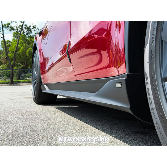Tesla Model Y Juniper 2026-ON with Aftermarket Parts - Loong Flames Side Skirts PP Polypropylene from Yofer USA
