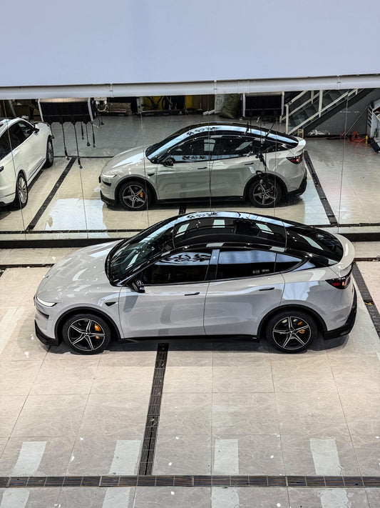 Tesla Model Y Juniper 2026-ON with Aftermarket Parts - Loong Flames Side Skirts PP Polypropylene from Yofer USA