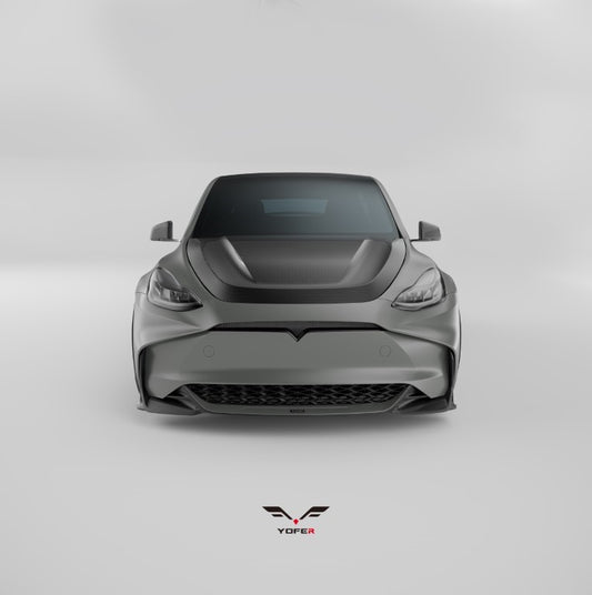 Tesla Model Y / Performance 2021-ON with Aftermarket Parts - Loong Flames Max Front Bumper PP from Yofer USA