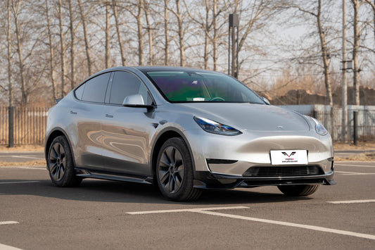 Tesla Model Y / Performance 2021 2022 2023 2024 with Aftermarket Parts - Loong Flames Style Rear Spoiler Wing Carbon Fiber from Yofer USA