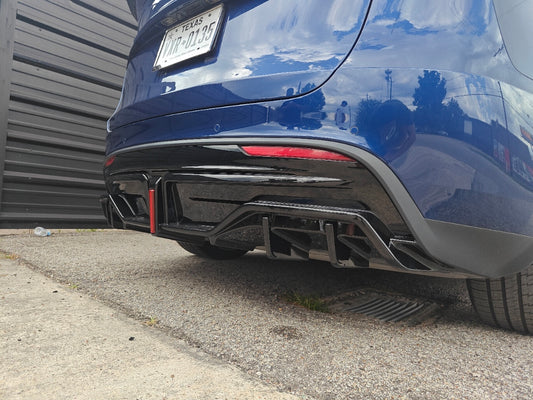 Tesla Model Y / Performance 2021 2022 2023 2024 with Aftermarket Parts - V2 Rear Diffuser PP from Yofer USA
