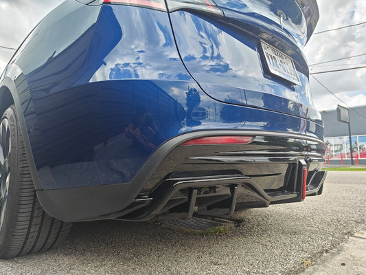 Tesla Model Y / Performance 2021 2022 2023 2024 with Aftermarket Parts - V2 Rear Diffuser PP from Yofer USA