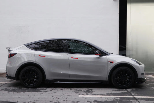 Tesla Model Y / Performance 2021 2022 2023 2024 with Aftermarket Parts - Loong Flames Style Rear Spoiler Wing Carbon Fiber from Yofer USA