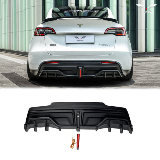 Tesla Model Y / Performance 2021 2022 2023 2024 with Aftermarket Parts - V2 Rear Diffuser PP from Yofer USA